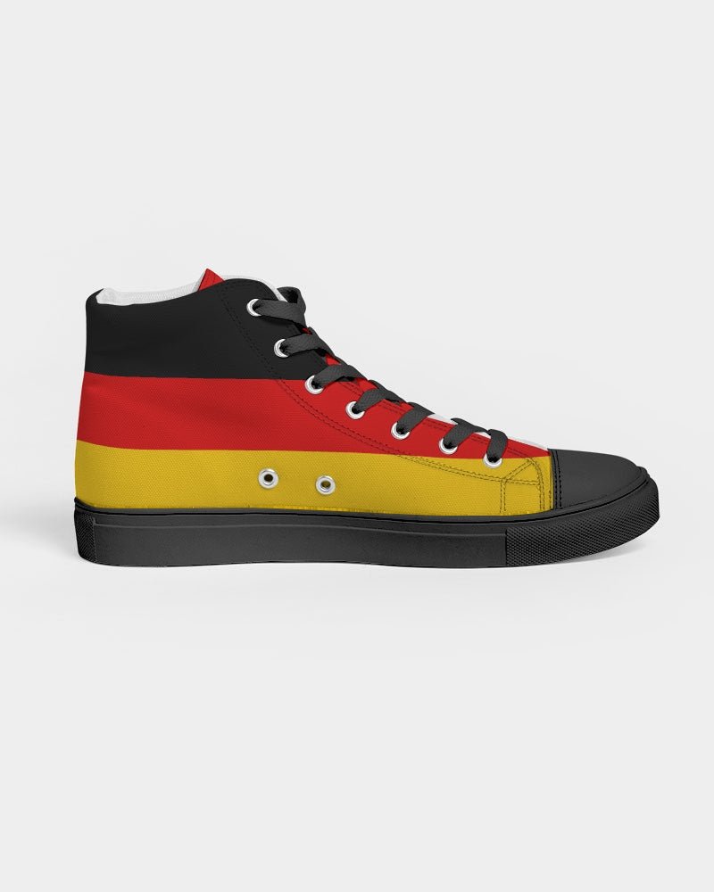 Germany Flag Women's Hightop Canvas Shoe - Black - Conscious Apparel Store
