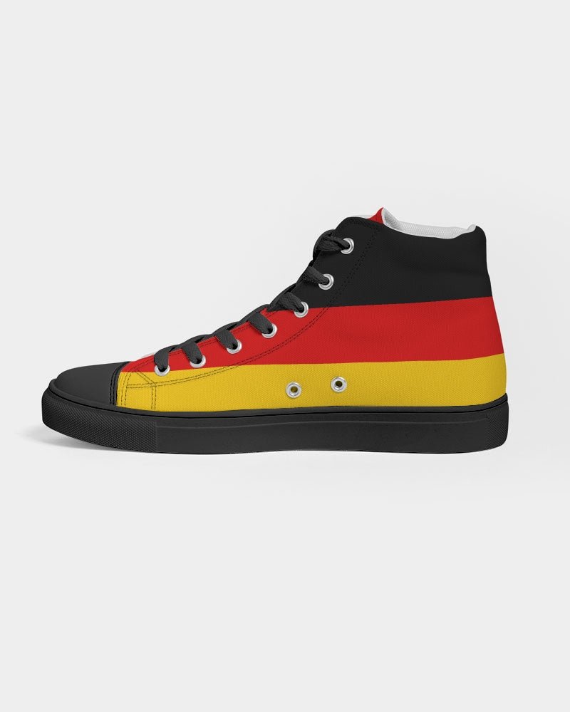 Germany Flag Women's Hightop Canvas Shoe - Black - Conscious Apparel Store
