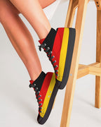 Germany Flag Women's Hightop Canvas Shoe - Black - Conscious Apparel Store