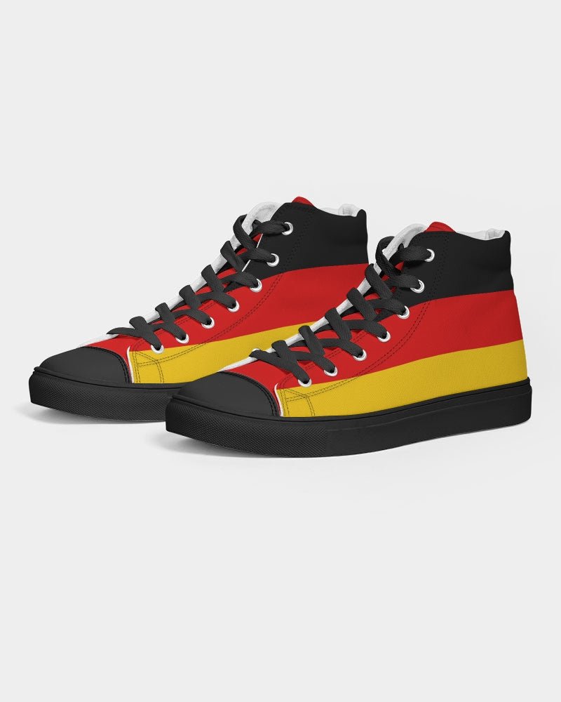 Germany Flag Women's Hightop Canvas Shoe - Black - Conscious Apparel Store