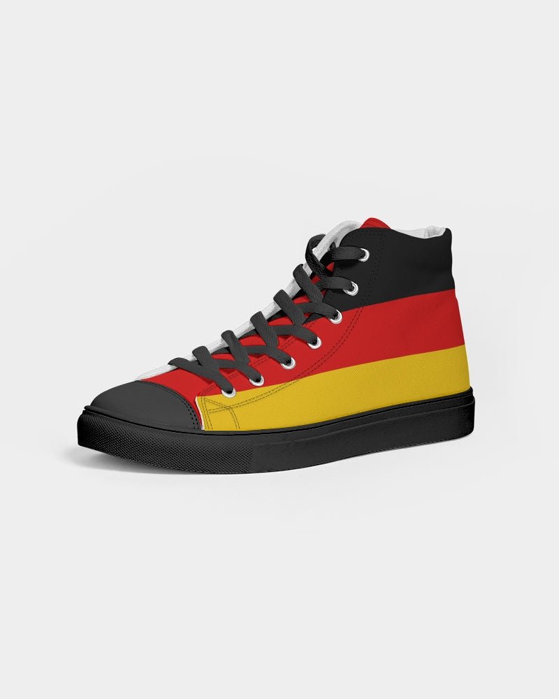 Germany Flag Women's Hightop Canvas Shoe - Black - Conscious Apparel Store