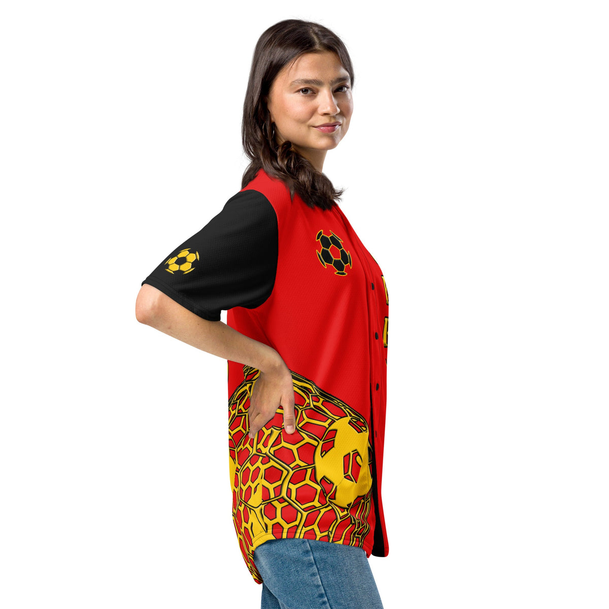 Germany Football Themed Button-Down Sport Jersey - Conscious Apparel Store