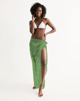 Green Hieroglyphics All-Over Print Swim Cover Up - Conscious Apparel Store
