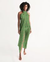 Green Hieroglyphics All-Over Print Swim Cover Up - Conscious Apparel Store