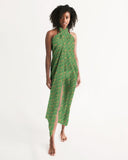 Green Hieroglyphics All-Over Print Swim Cover Up - Conscious Apparel Store