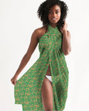 Green Hieroglyphics All-Over Print Swim Cover Up - Conscious Apparel Store