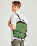 Green Hieroglyphics Classic Faux Leather Backpack - Conscious Apparel Store