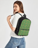 Green Hieroglyphics Classic Faux Leather Backpack - Conscious Apparel Store