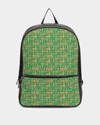 Green Hieroglyphics Classic Faux Leather Backpack - Conscious Apparel Store