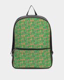 Green Hieroglyphics Classic Faux Leather Backpack - Conscious Apparel Store