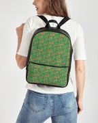 Green Hieroglyphics Classic Faux Leather Backpack - Conscious Apparel Store