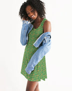 Green Hieroglyphics Women's All-Over Print Racerback Dress - Conscious Apparel Store