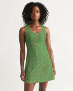 Green Hieroglyphics Women's All-Over Print Racerback Dress - Conscious Apparel Store