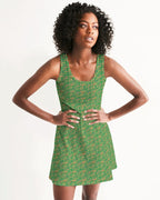 Green Hieroglyphics Women's All-Over Print Racerback Dress - Conscious Apparel Store