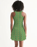 Green Hieroglyphics Women's All-Over Print Racerback Dress - Conscious Apparel Store