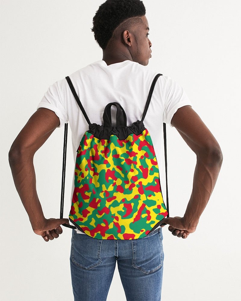 Grenada Flag Camo Canvas Drawstring Bag - Conscious Apparel Store