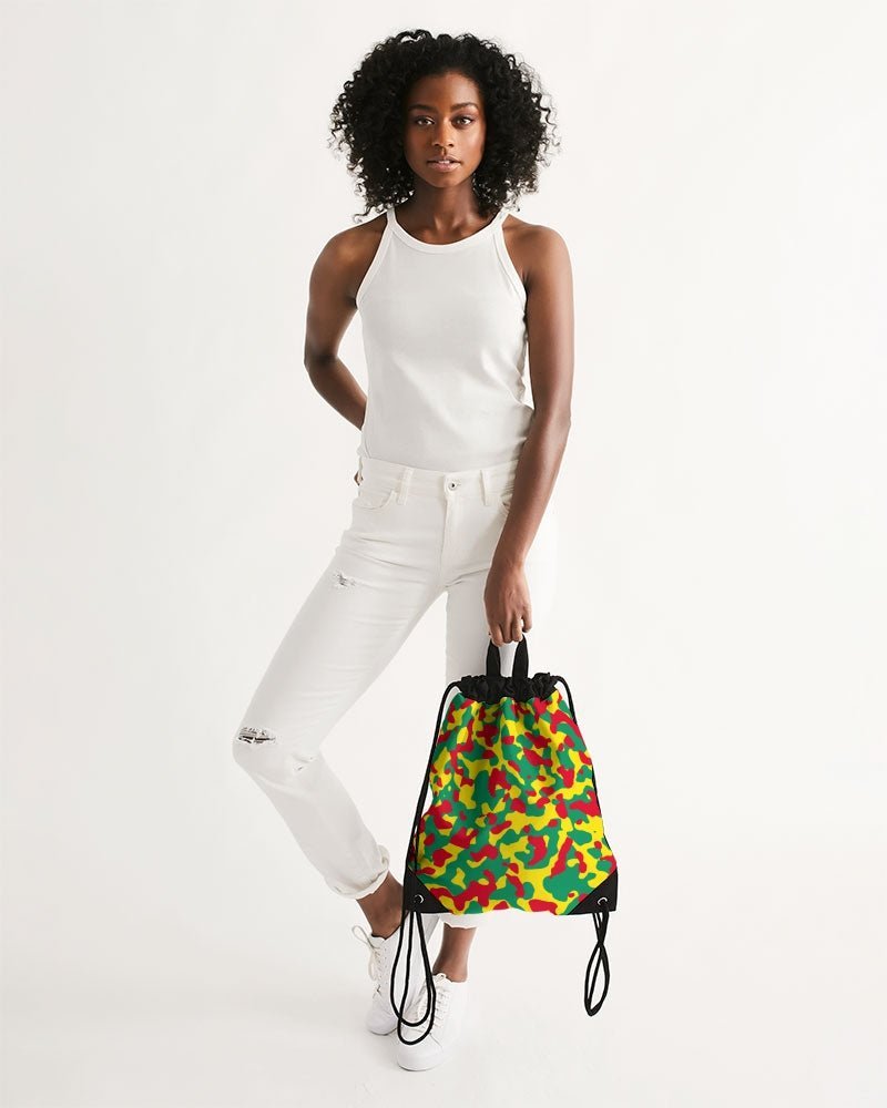 Grenada Flag Camo Canvas Drawstring Bag - Conscious Apparel Store