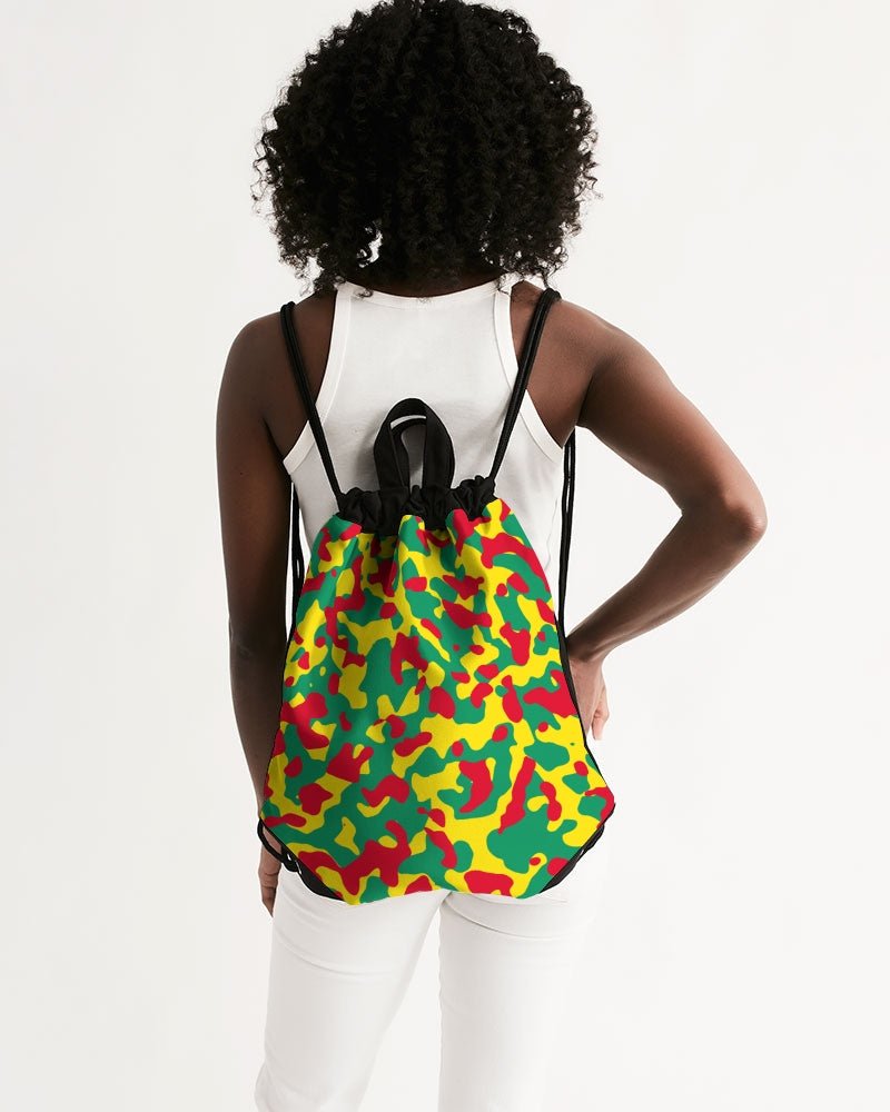 Grenada Flag Camo Canvas Drawstring Bag - Conscious Apparel Store