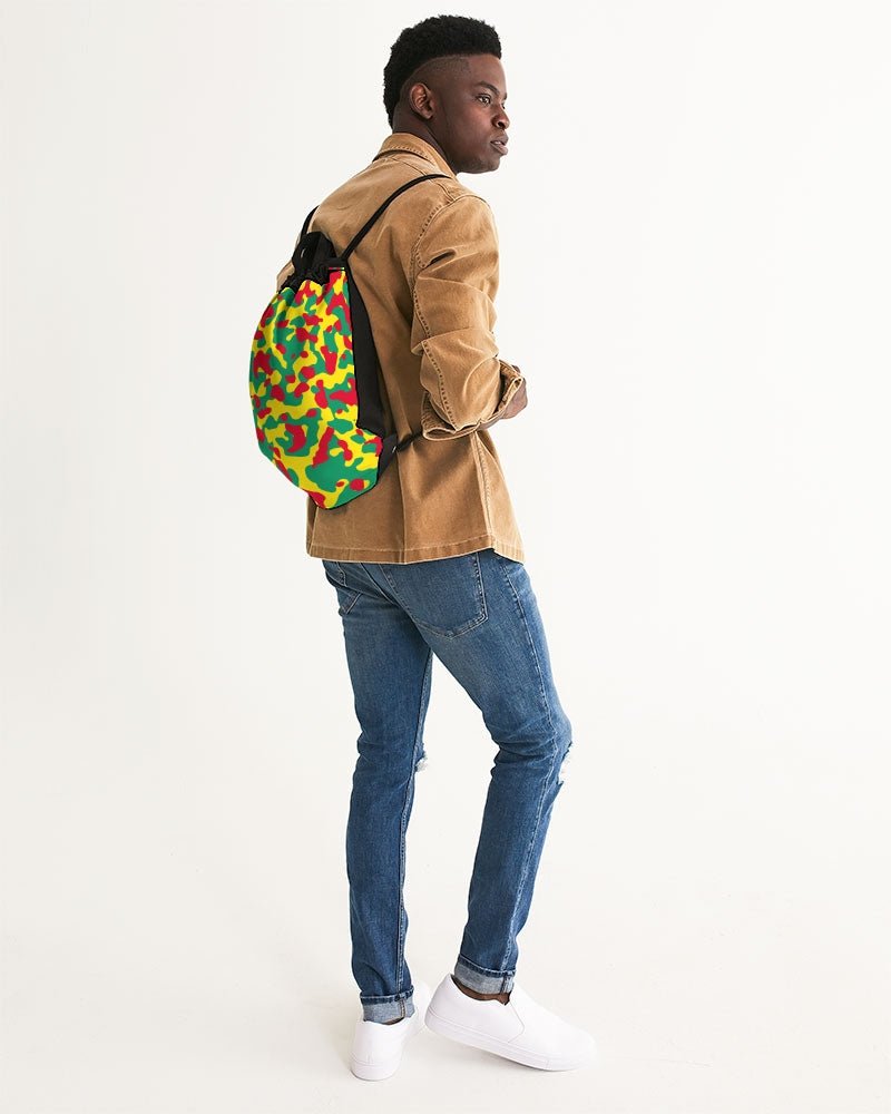 Grenada Flag Camo Canvas Drawstring Bag - Conscious Apparel Store