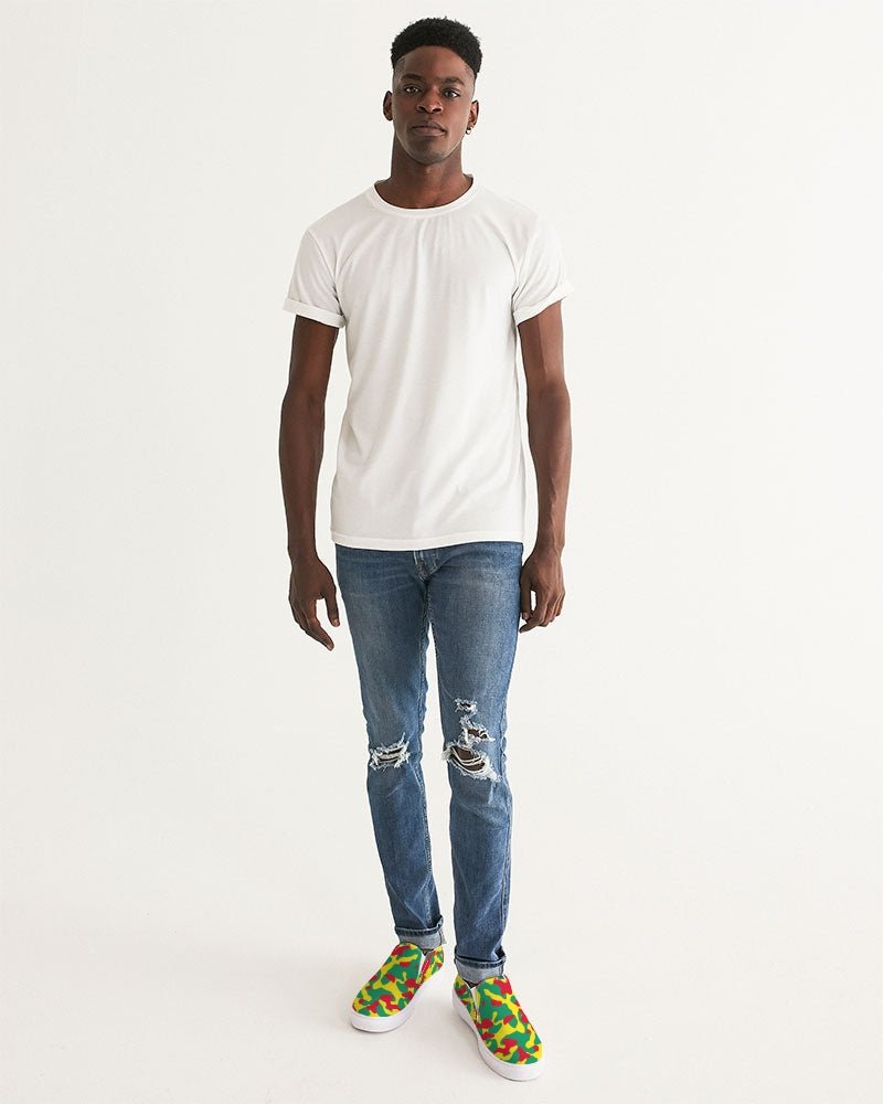 Grenada Flag Camo Men's Slip - On Canvas Shoe - Conscious Apparel Store