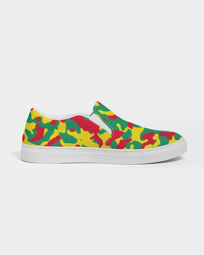 Grenada Flag Camo Men's Slip - On Canvas Shoe - Conscious Apparel Store