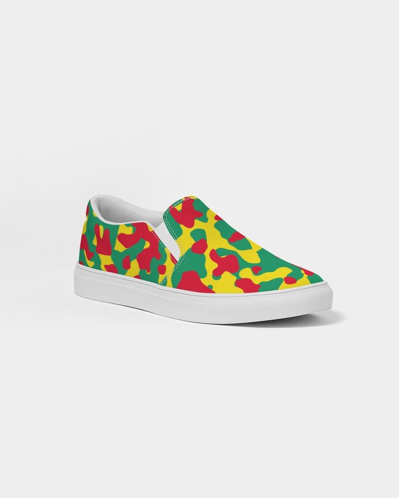 Grenada Flag Camo Men's Slip - On Canvas Shoe - Conscious Apparel Store