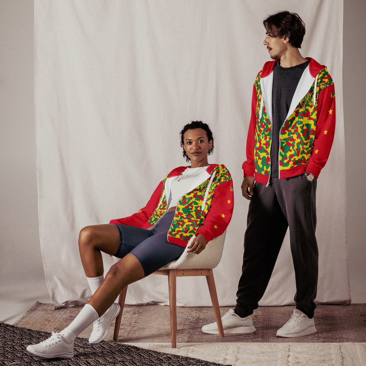 Grenada Flag Camo Unisex zip hoodie - Conscious Apparel Store