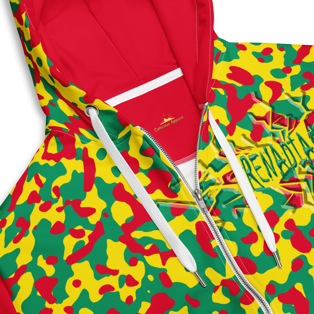 Grenada Flag Camo Unisex zip hoodie - Conscious Apparel Store