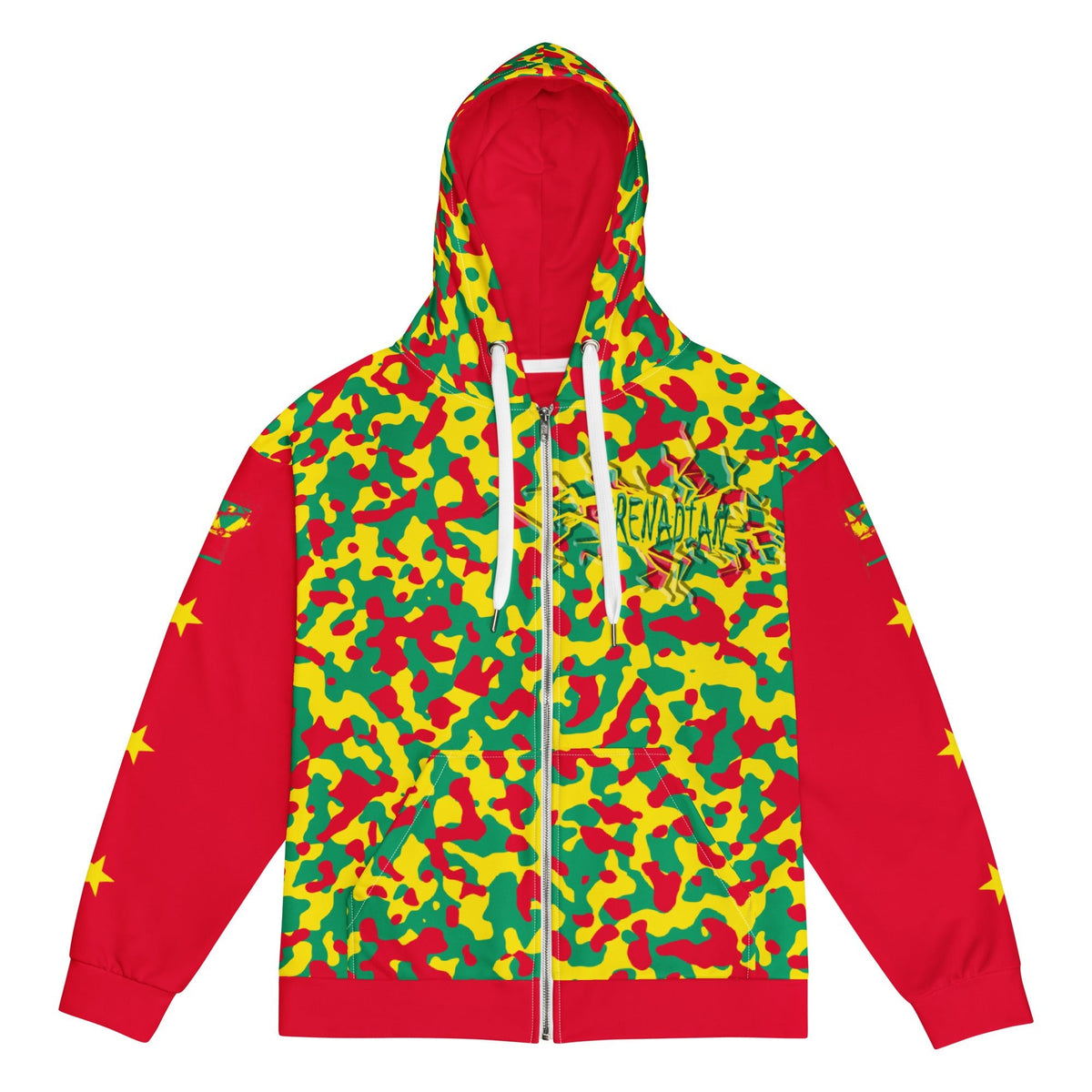 Grenada Flag Camo Unisex zip hoodie - Conscious Apparel Store