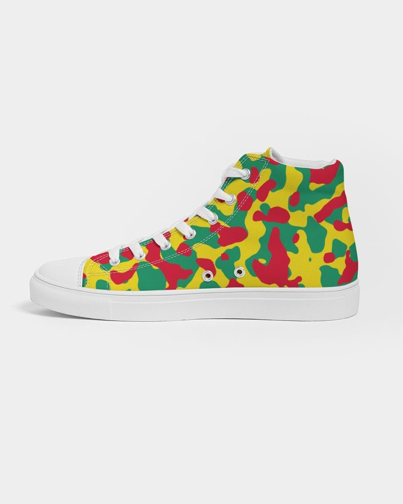 Grenada Flag Camo Women's Hightop Canvas Shoe - Conscious Apparel Store