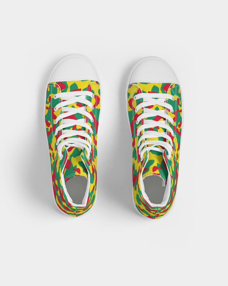 Grenada Flag Camo Women's Hightop Canvas Shoe - Conscious Apparel Store