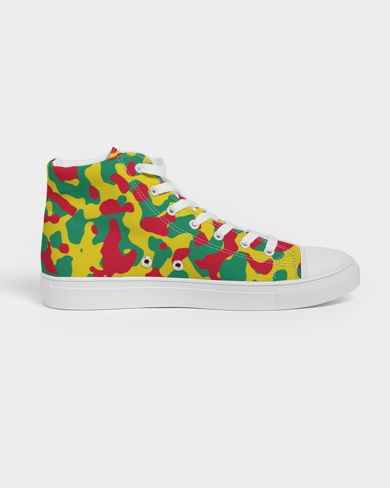Grenada Flag Camo Women's Hightop Canvas Shoe - Conscious Apparel Store