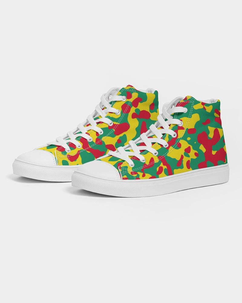 Grenada Flag Camo Women's Hightop Canvas Shoe - Conscious Apparel Store