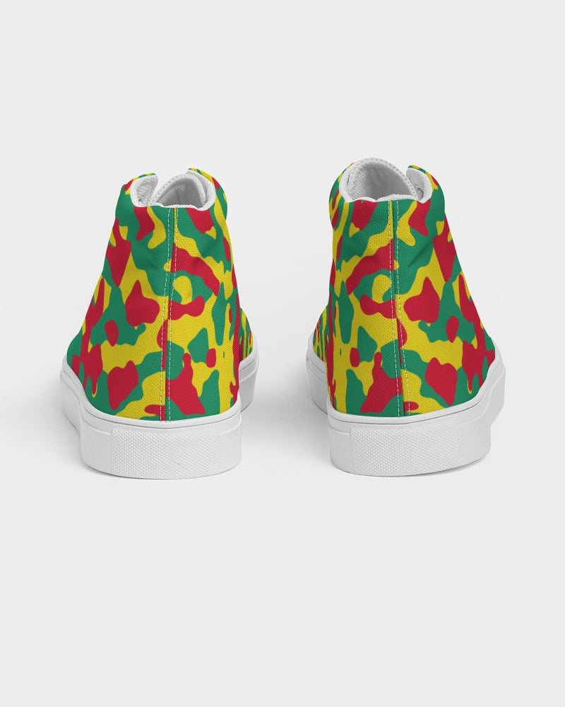 Grenada Flag Camo Women's Hightop Canvas Shoe - Conscious Apparel Store