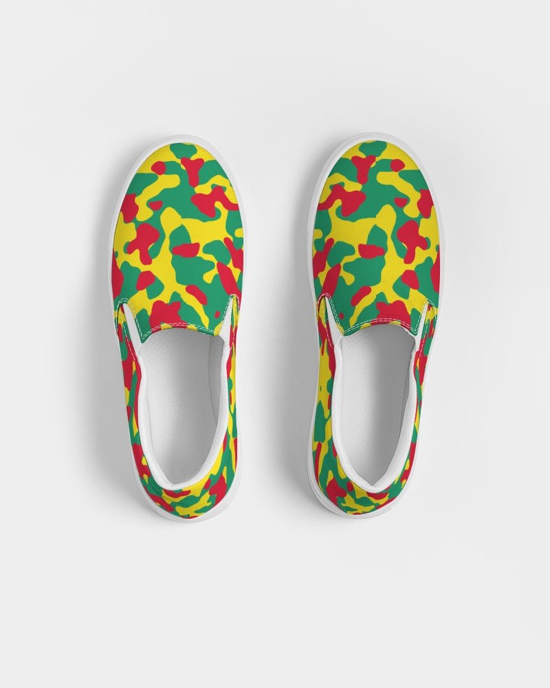 Grenada Flag Camo Women's Slip - On Canvas Shoe - Conscious Apparel Store