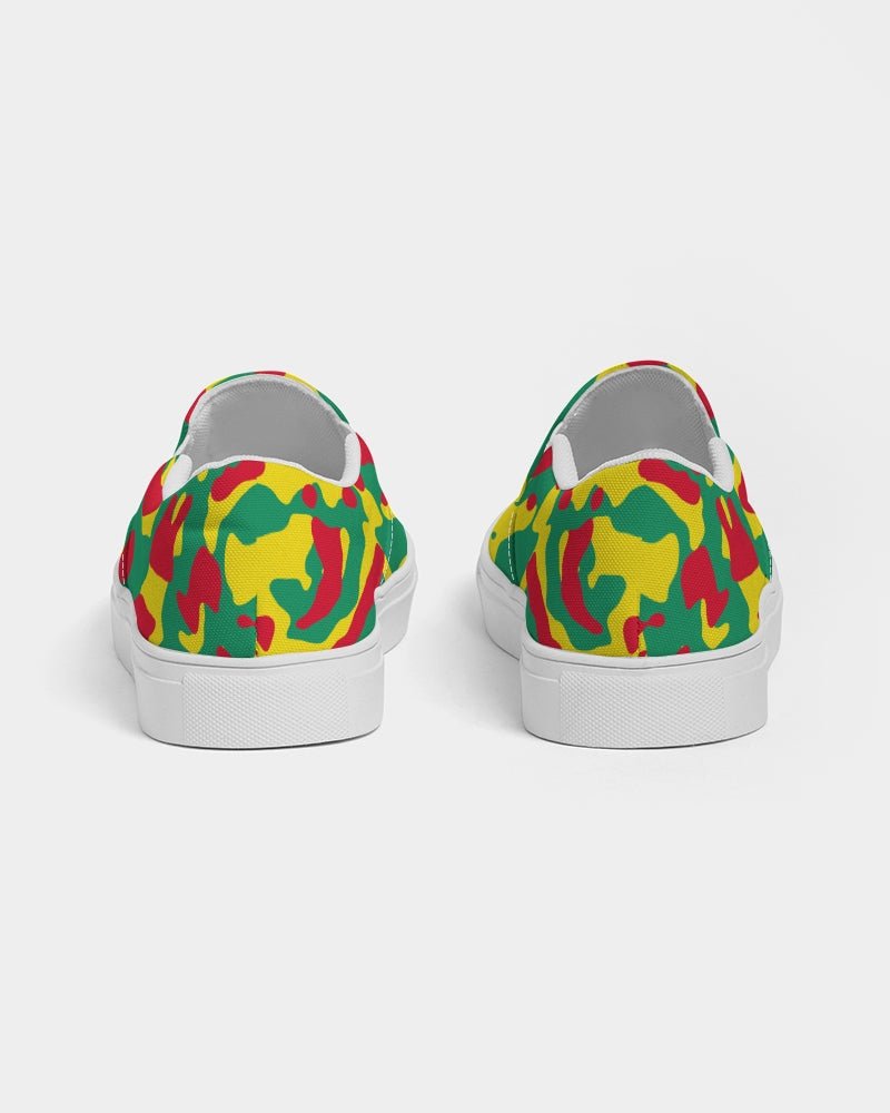 Grenada Flag Camo Women's Slip - On Canvas Shoe - Conscious Apparel Store