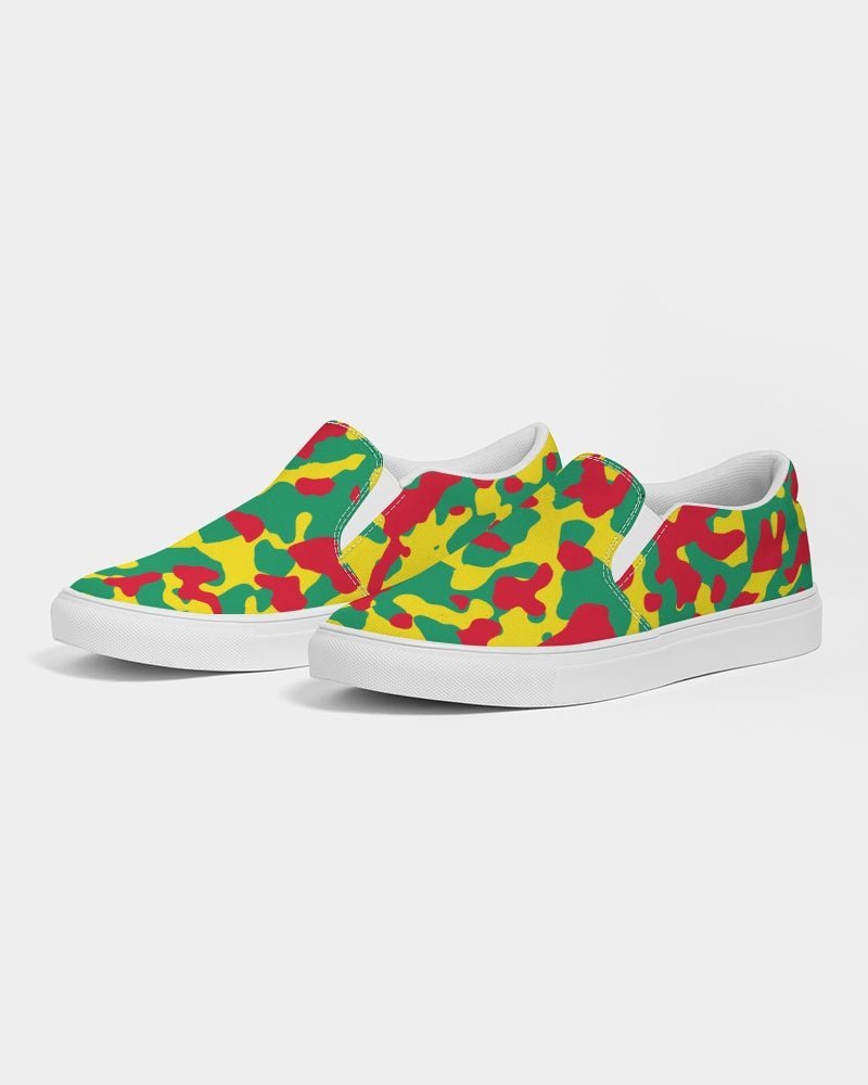 Grenada Flag Camo Women's Slip-On Canvas Shoe - Conscious Apparel Store