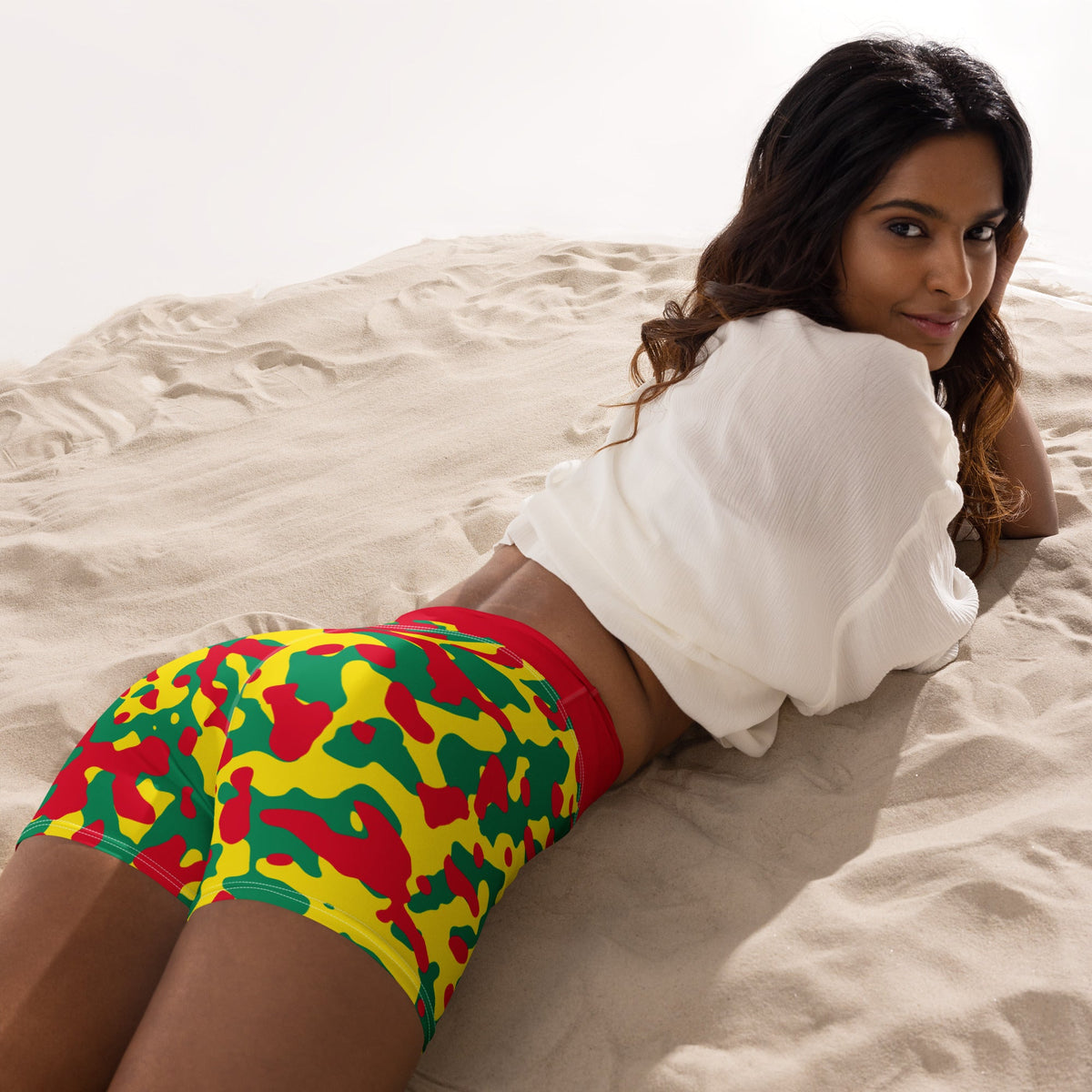 Grenada Flag Camo Yoga Shorts - Conscious Apparel Store