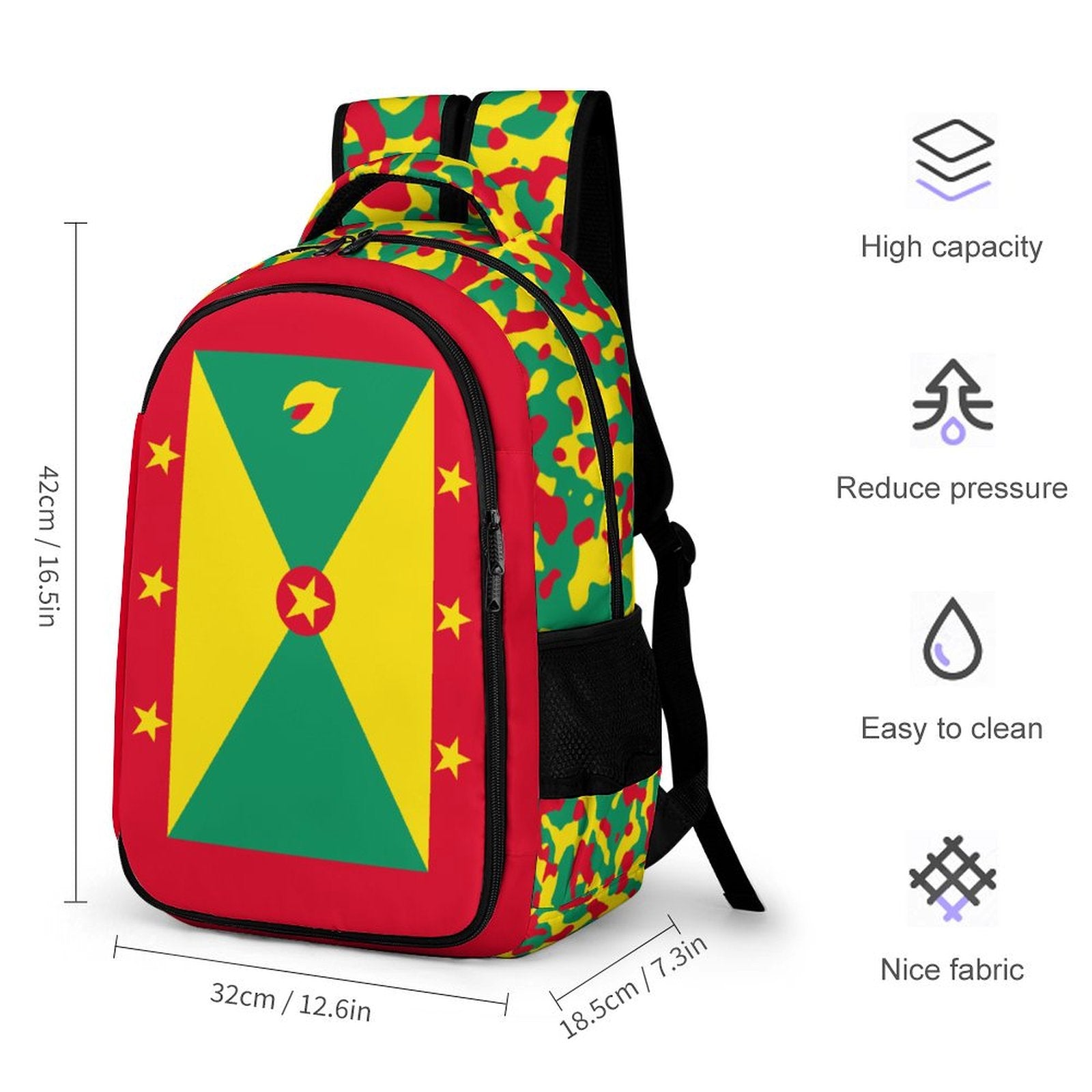 Grenada Flag Casual Backpack - Conscious Apparel Store