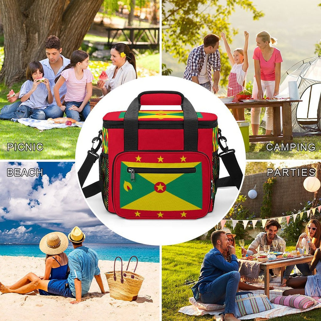 Grenada Flag Insulated Cooler Bag - Conscious Apparel Store