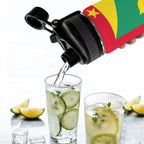 Grenada Flag Insulated Water Bottle with Dual - Use Lid (18oz) - Conscious Apparel Store