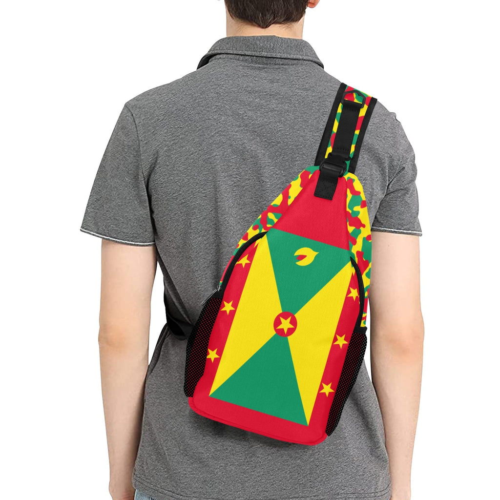 Grenada Flag Men's Casual Chest Bag - Conscious Apparel Store