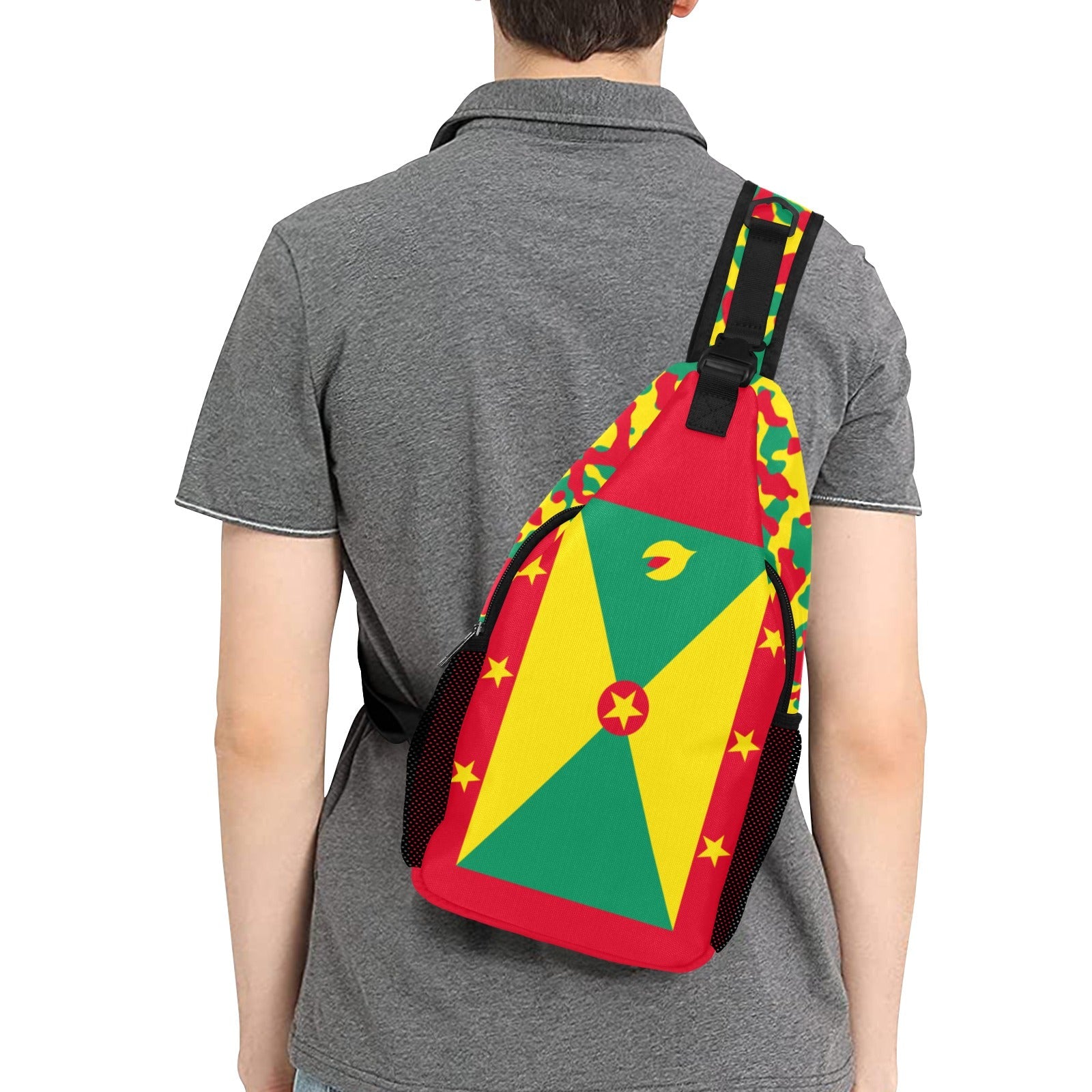 Grenada Flag Men's Casual Chest Bag - Conscious Apparel Store