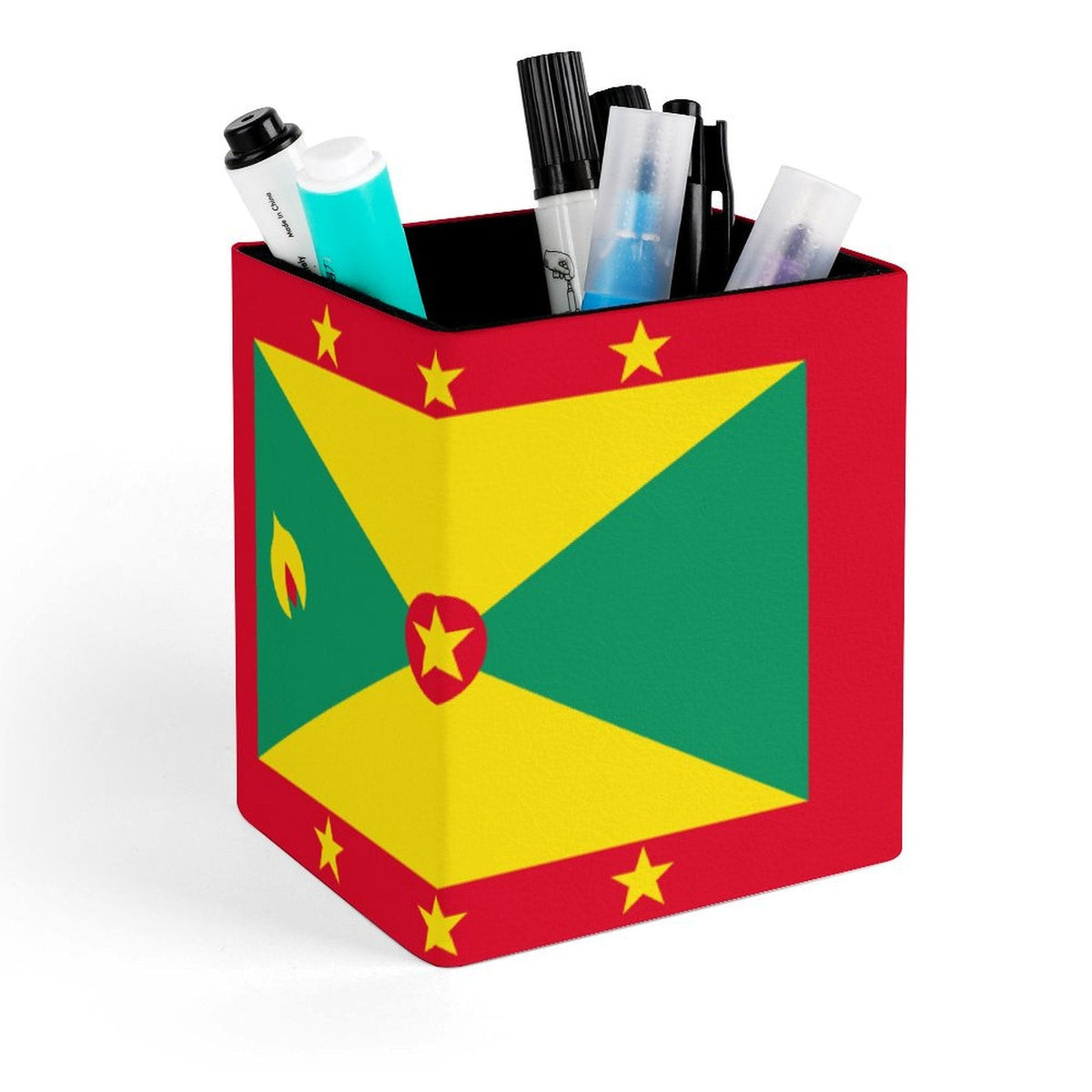 Grenada Flag Square Pen Holder - Conscious Apparel Store