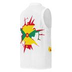 Grenada Flag (White) Premium Sport Jersey Tank Top - Conscious Apparel Store