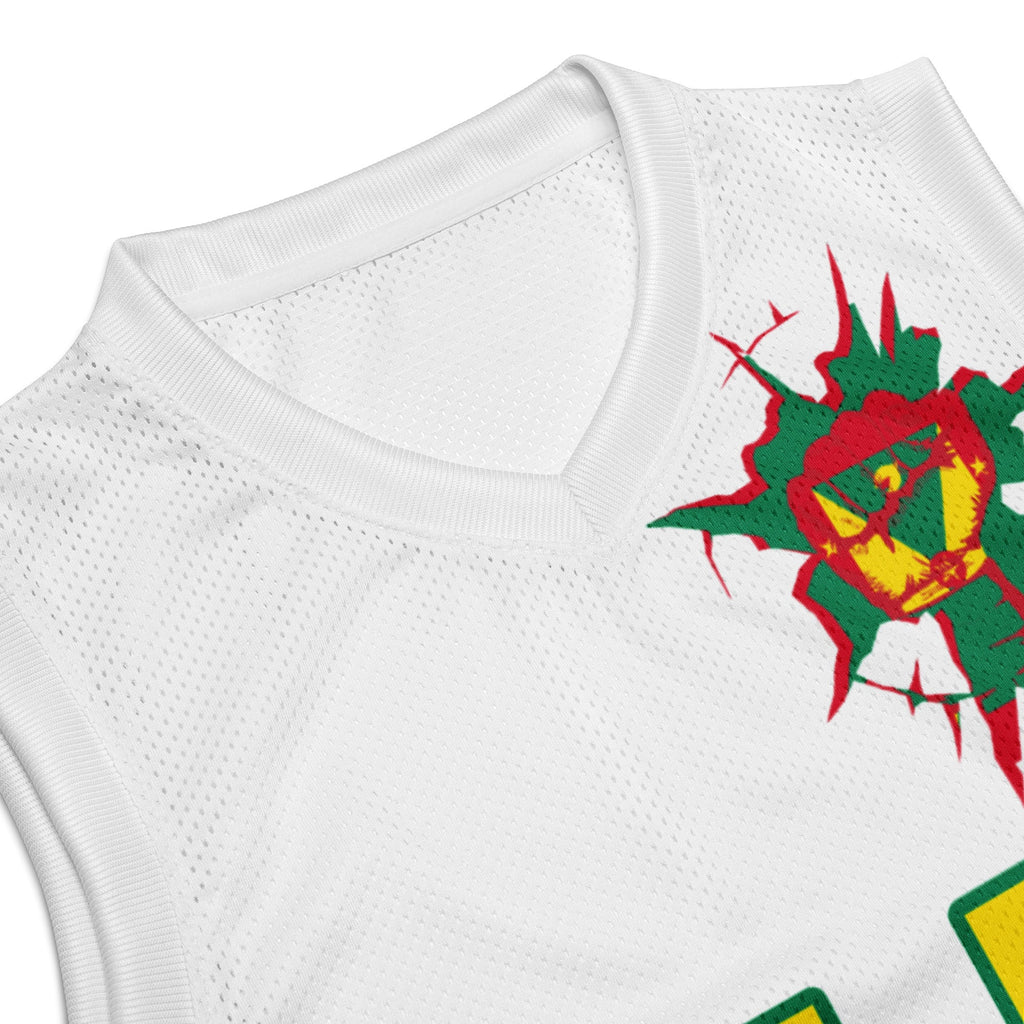 Grenada Flag (White) Premium Sport Jersey Tank Top - Conscious Apparel Store