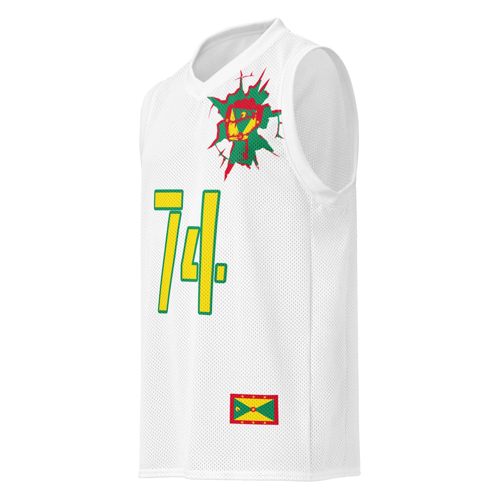 Grenada Flag (White) Premium Sport Jersey Tank Top - Conscious Apparel Store