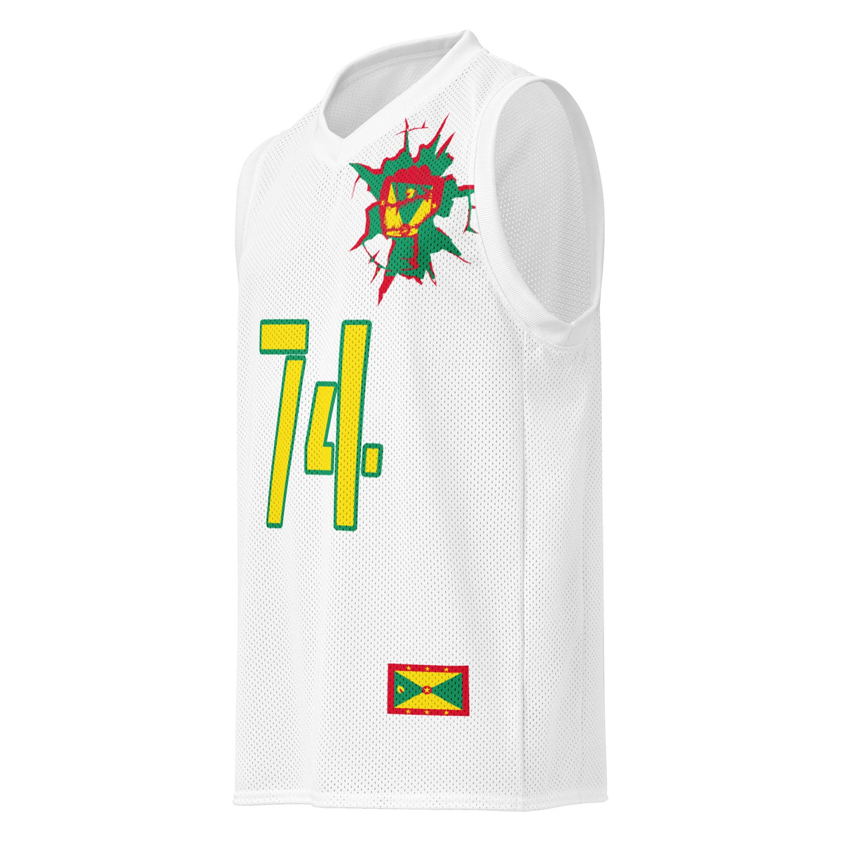 Grenada Flag (White) Premium Sport Jersey Tank Top - Conscious Apparel Store