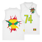 Grenada Flag (White) Premium Sport Jersey Tank Top - Conscious Apparel Store