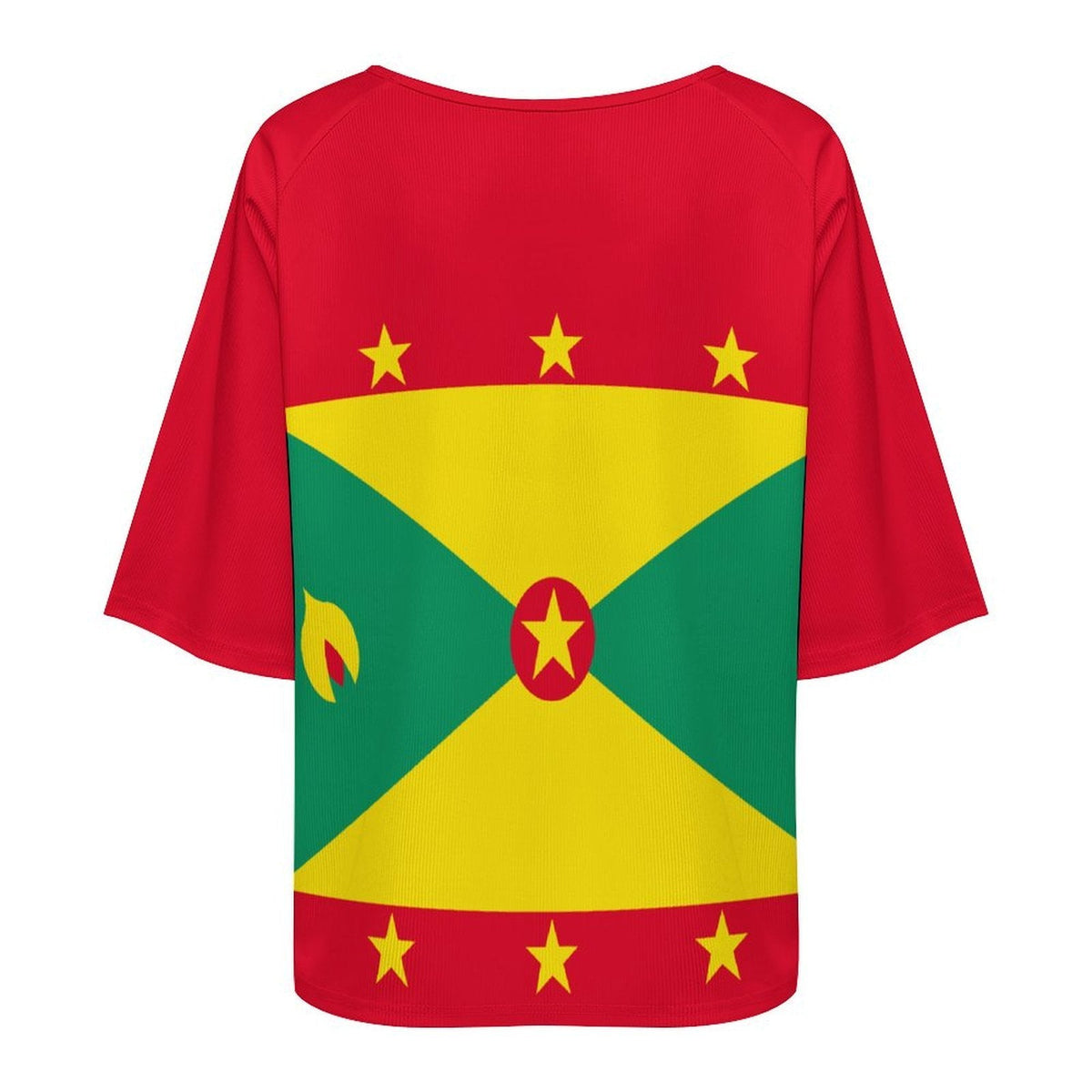 Grenada Flag Women’s Loose Half-Sleeve Boat Neck T-Shirt - Conscious Apparel Store